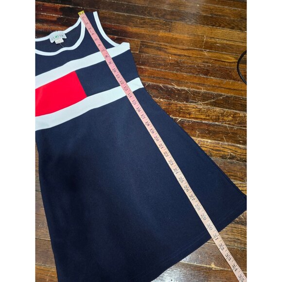 Vintage 90s American Red White Blue Mini Dress Sporty Athletic - Picture 9 of 10